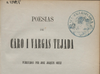 Poesias de Caro i Vargas Tejada /| Reprod. digital.