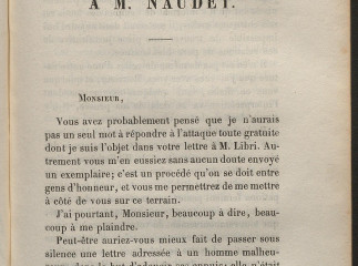 Lettre a M. Naudet ... en réponse a quelques passages de sa lettre a M. Libri ... /| Reprod. digital.